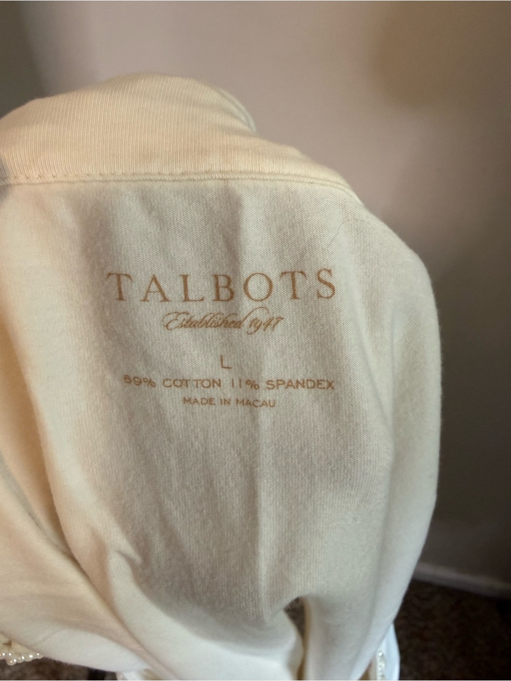 NWOT - Talbots White Beaded Scoop Neck Camisole - Size L - Picture 3 of 7